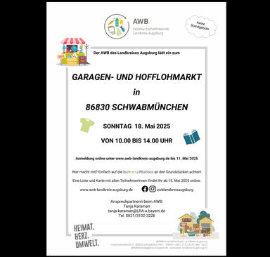 4. Garagen- und Hofflohmarkt in Schwabmünchen am 18. Mai 2025