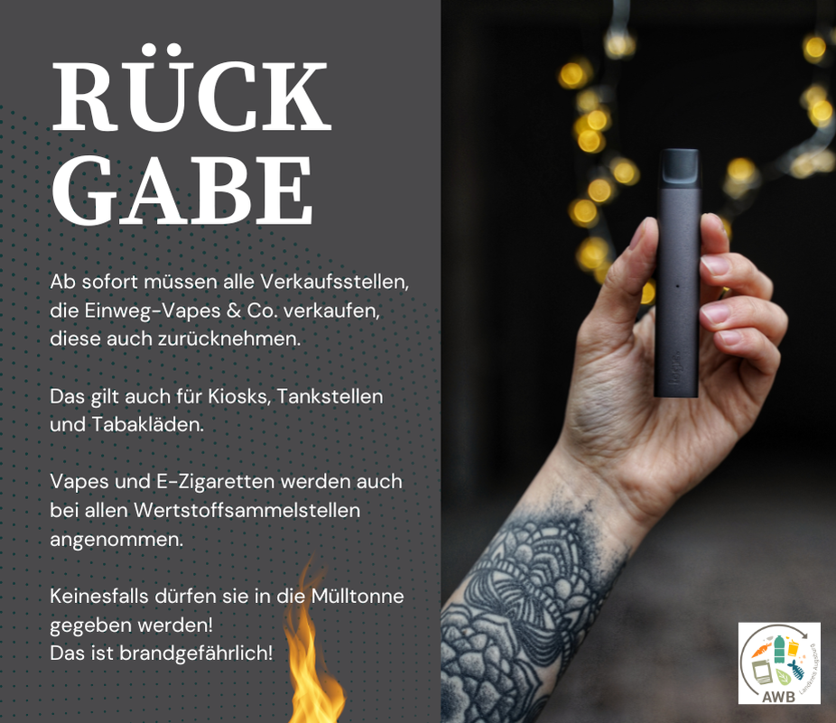 Rückgabe von Vapes & E-Zigaretten