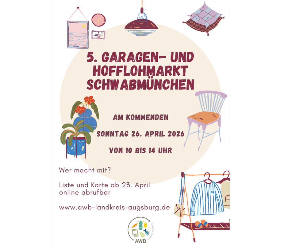 Alle Teilnehmerinnen und Teilnehmer des 5. Garagen- und Hofflohmarktes in Schwabmünchen