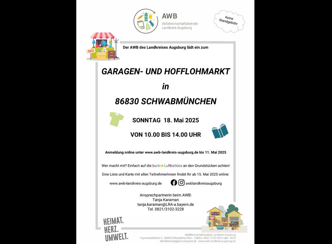 Alle Teilnehmerinnen und Teilnehmer des 4. Garagen- und Hofflohmarktes in Schwabmünchen